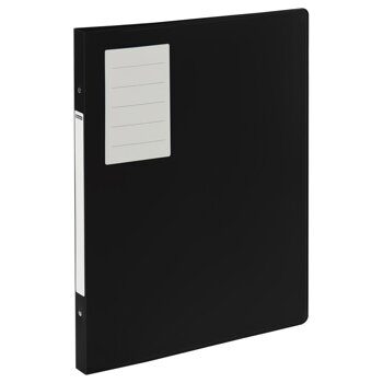 Папка на 4-х кол-х пласт. с карм. d20/27мм А3 OfficeSpace, вертикальная, черная (р363206)
