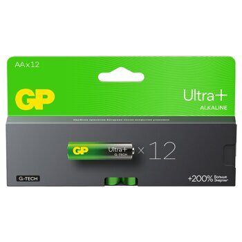Батарейка GP Ultra Plus AA (LR6) 15AUP алкалиновая, ЦЕНА ЗА УПАК! 1/12/768 (р371838)